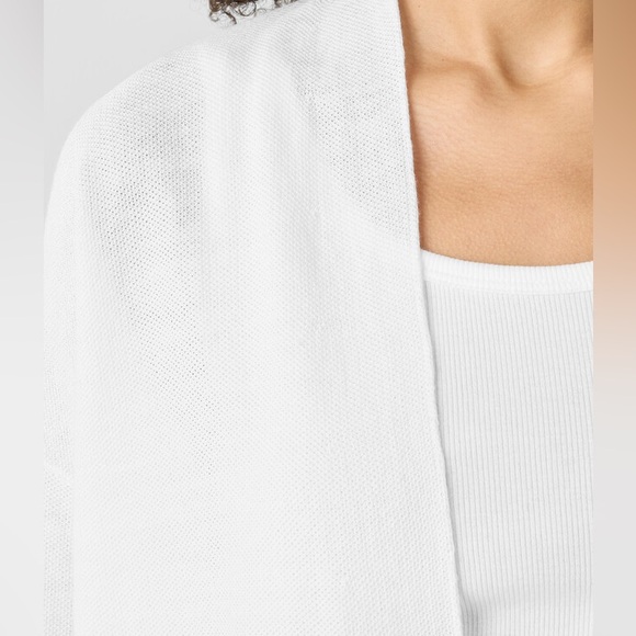 NWT EILEEN FISHER Organic Linen Cotton Long Cardigan White (M) - Picture 4 of 11